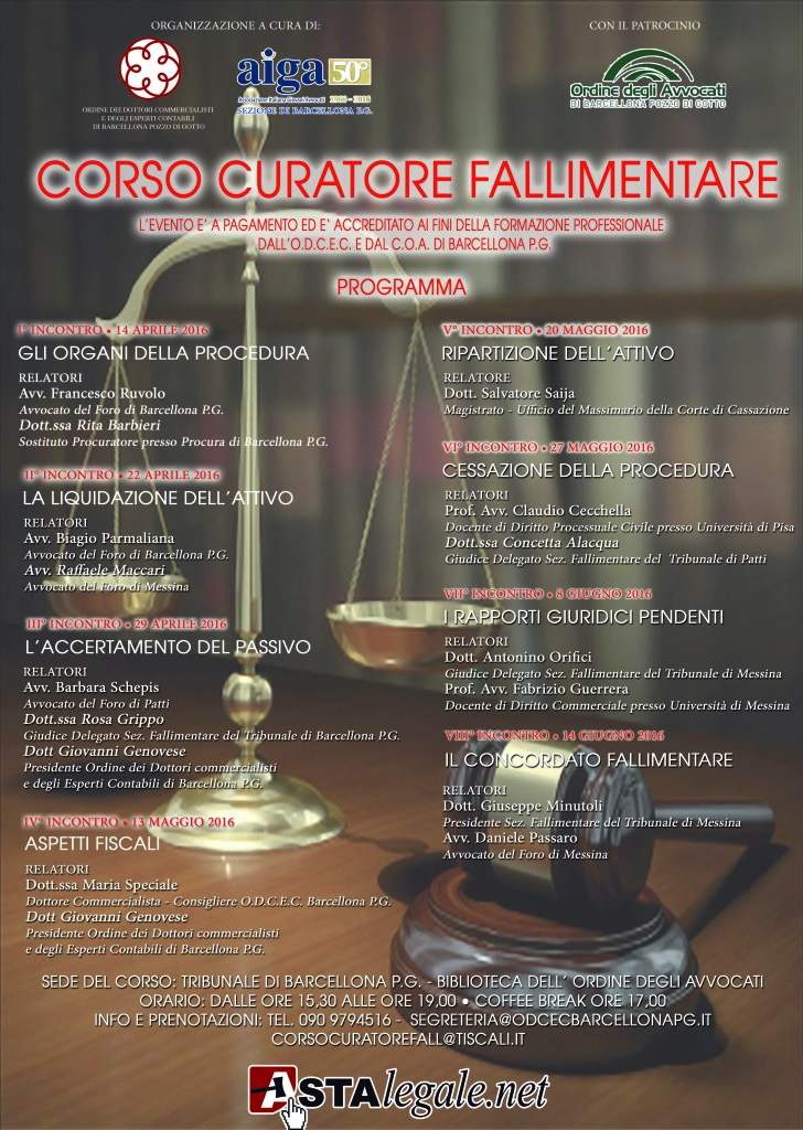 locandina curatore fallimentare